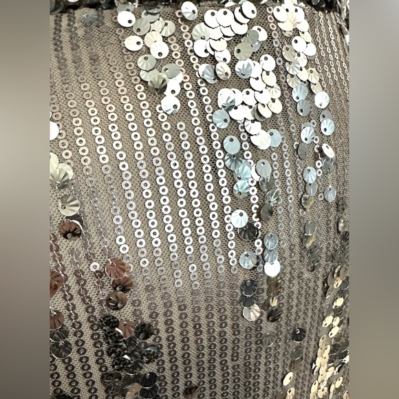 Dolce Cabo Silver Sequin and Mesh Open Front Blazer Size Medium NWT - Picture 6 of 13